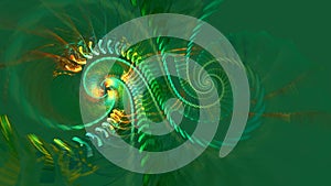 Fractal loop background with abstract shapes. High detailed loop