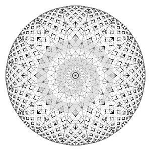 Fractal Mandala Vector. Isolated On White Background. A vector illustration Mandala