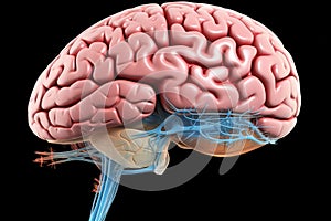 fractal motley light brain grafic, cognitive skills, brain neurons nerve synapses, learning habit, mindset knowledge accumulation