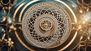 fractal ornament flower life interlocking circles ancient symbol sacred geometry