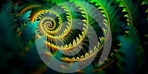 Fractal patterns inspired by the intricate blossoming of ferns and the symmetry of nature.