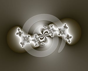 Fractal, silver gold bright elegant sparkling flowery abstract geometries, vivid texture