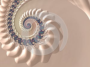 Fractal spiral in beige