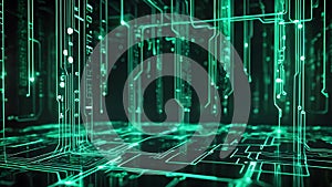 Fractal Technology and Computer Science: Data Circles, Math Concepts, and Texture Elements in a Space Design Backdrop