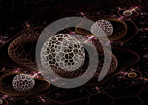 Fractal Transparent Reticulated Sphere Background - Fractal Art