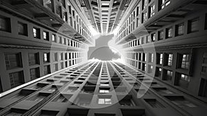 Fractalistic Entrance In An Empty City photo