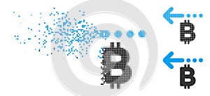 Fractured Dotted Halftone Bitcoin Refund Back Icon