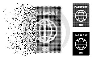 Fractured Dotted Halftone Passport Icon