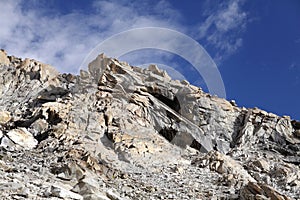 Fractured granite rocks near Khardung la (pass)