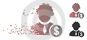 Fractured Pixel Halftone Financial Judge Icon