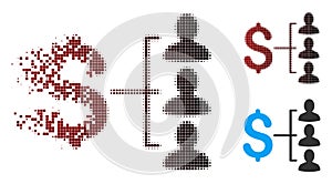 Fractured Pixel Halftone Money Recipients Icon