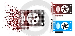 Fractured Pixel Halftone Videocard Icon