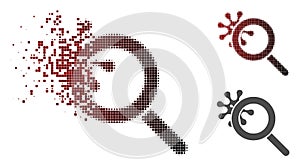 Fractured Pixelated Halftone Explore Virus Icon