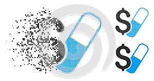 Fractured Pixelated Halftone Farma Business Icon photo