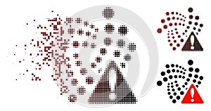 Fractured Pixelated Halftone Iota Warning Icon