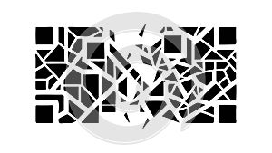 Fractured QR Code Digital Breakdown Abstract, vector design Generative AI