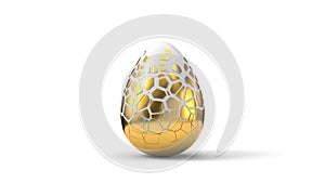 Fracturing and peeling easter egg. 3d illustration photo