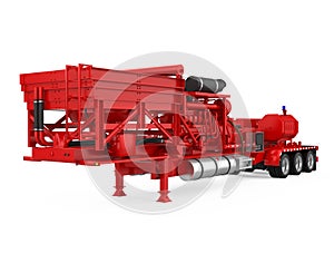 Fracturing Unit Semi-Trailer Isolated photo