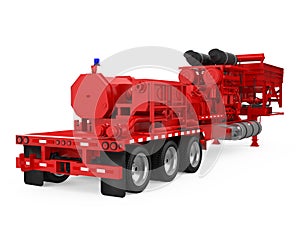 Fracturing Unit Semi-Trailer Isolated