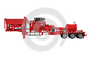 Fracturing Unit Semi-Trailer Isolated photo