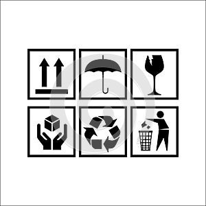 Fragile Chardboard Warning Vector