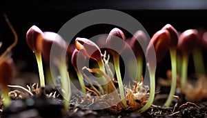 Fragile crocus sprouts new life in meadow generated by AI