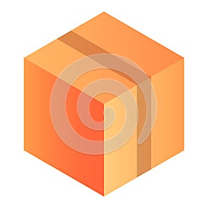 Fragile delivery box icon, isometric style