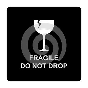 Fragile do not drop delivery label sign vector