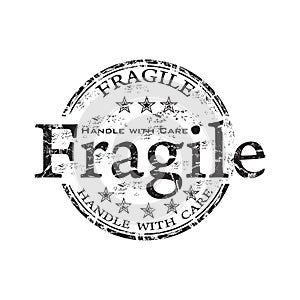 Fragile grunge rubber stamp