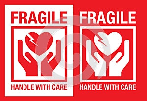 Fragile heart iconâ€“ stock illustration