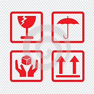 Fragile icon symbol Illustration design