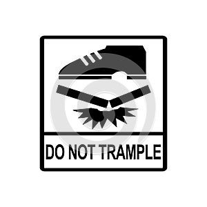 fragile icon symbol Illustration design. Do not Trample. vector illustration