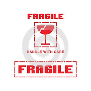 Fragile icon vector template design