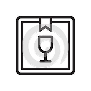 Fragile vector thin line icon