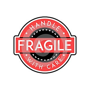 Fragile label design badge sticker and logo