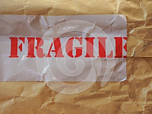 Fragile label on packet