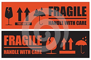 Fragile package label set