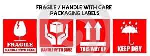 Fragile package label set