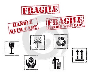 Fragile rubber stamps