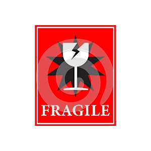 Fragile Shipping Labels vector icon symbol isolated background