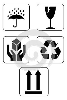 Fragile Sign Icons