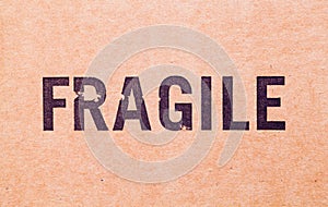 Fragile Stamp on Cardboard