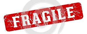 fragile rectangular sign. fragile stamp