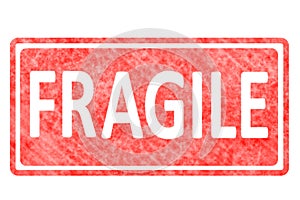 Fragile sticker rubber stamp