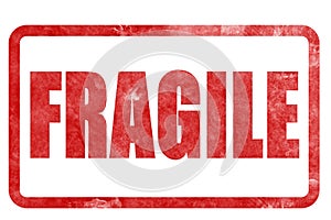 Fragile sticker rubber stamp