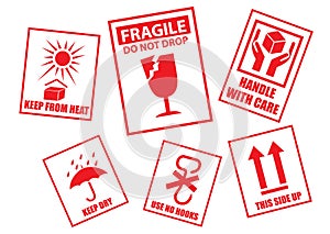 Fragile sticker set