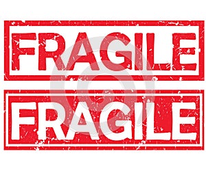 Fragile - two labels / stamps designed for the transportation industry