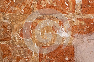 Fragment of an ancient brick wall