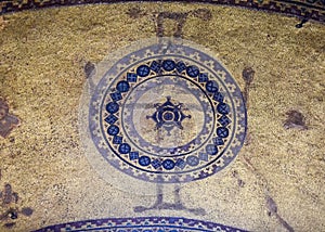 Fragment of an ancient Byzantine mosaic in the Hagia Sophia