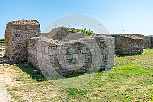 Fragment of the ancient fortress tower on cape Kaliakra in Bulgaria